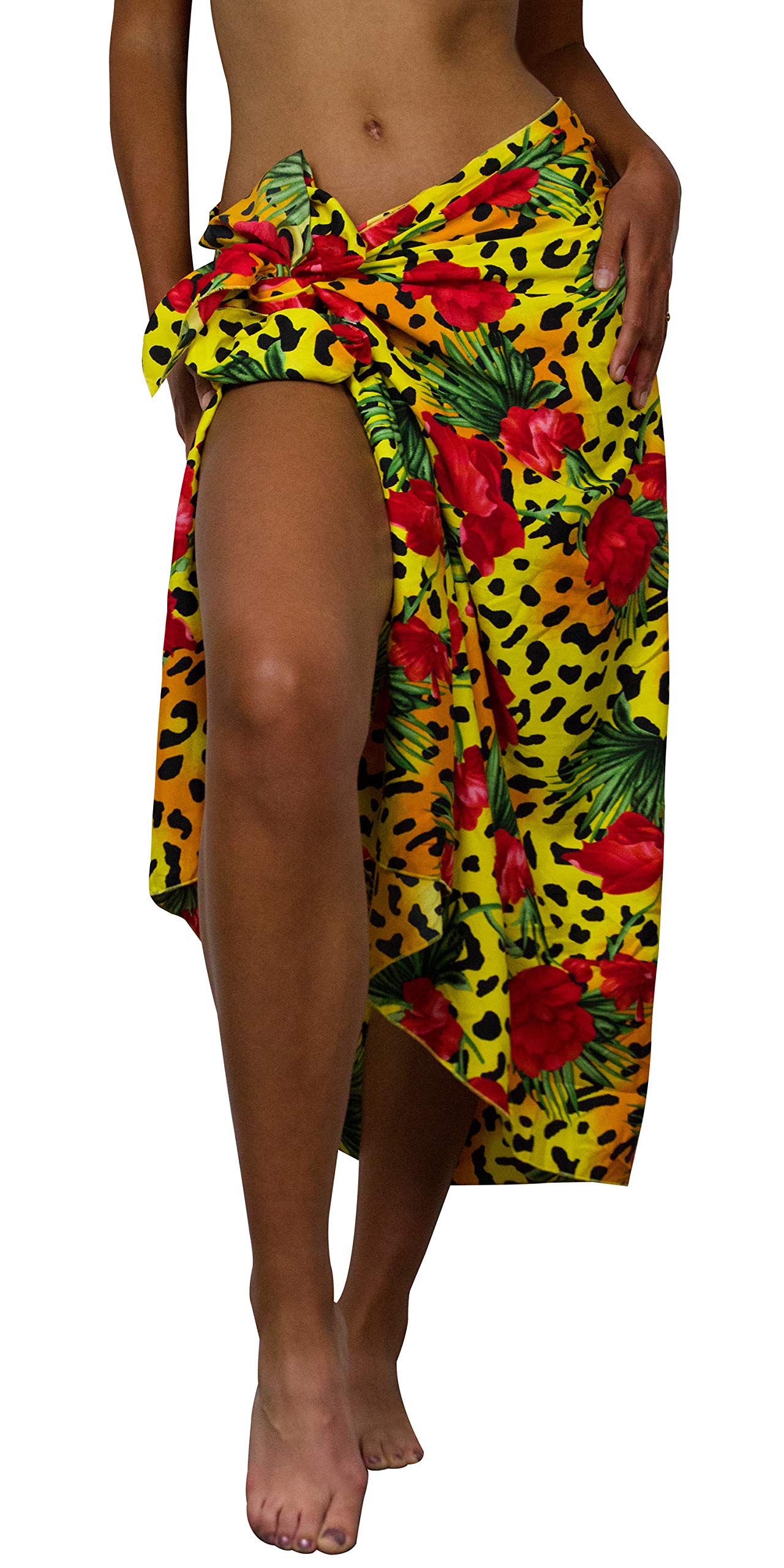 King Kameha Hawaiano Pareo Abrigo De Playa para Mujeres Funda De Bikini Casual Funky Traje De Baño Muy Ruidoso Flores De Leopardo