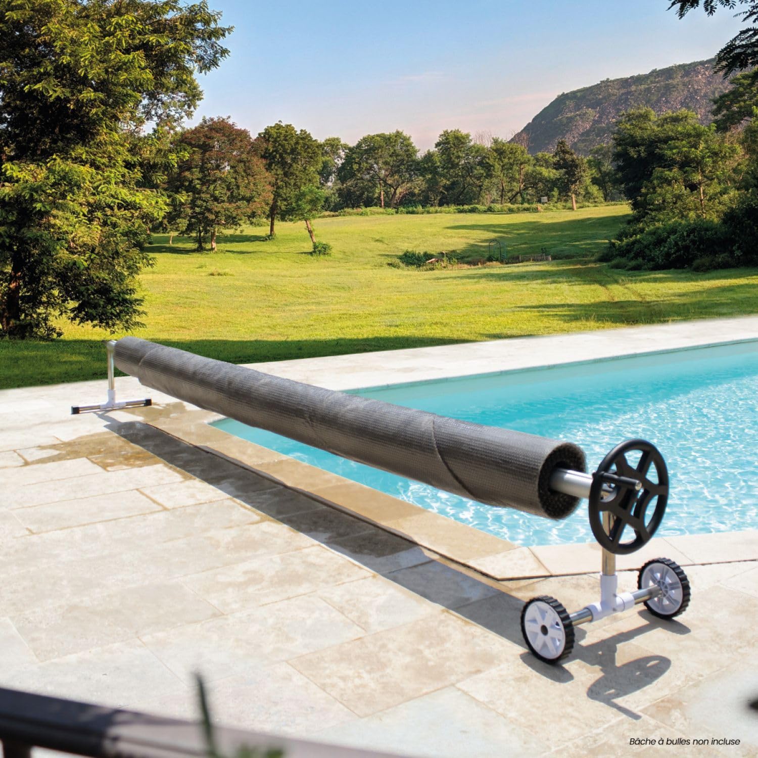 Linxor - Enrouleur de bâche à Bulles pour Piscine Extensible de 1 m à 6 m + Système d'attache