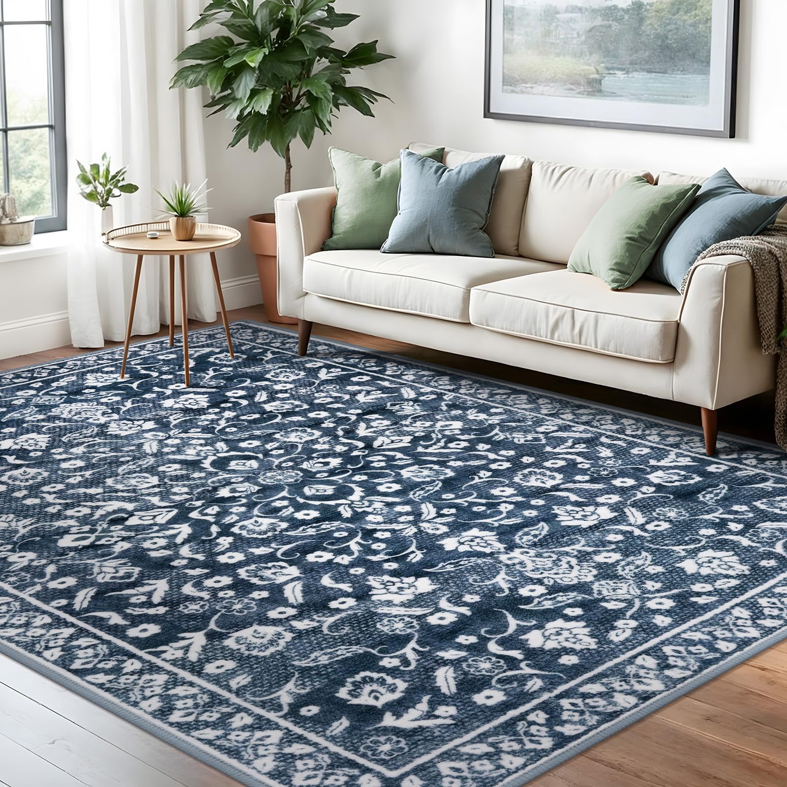SILOLOOM Vintage 6x9 Rugs Washable Living Room Area Rug Non Slip