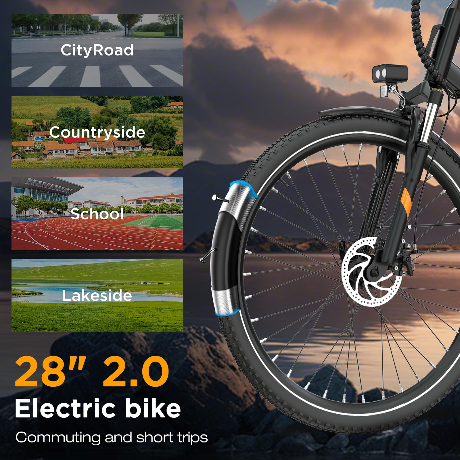 HITWAY Bici Elettrica 27,5"/28" con Motore Posteriore/Centrale 250W, Batteria 36V 13Ah Amovibile, Cambio 7 Marce – E-Bike da Trekking e Città, Bicicletta Elettrica per Uomo e Donna con Design Robusto