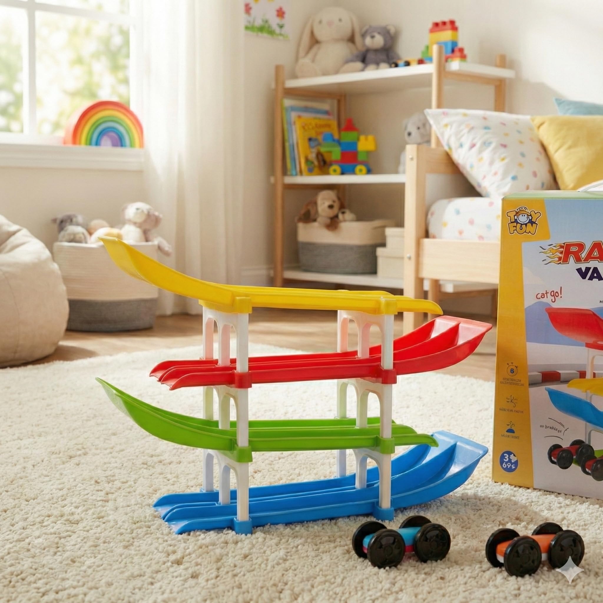 TOY FUN Racer Valley Car Ramp - Double Racing Tracks! -5