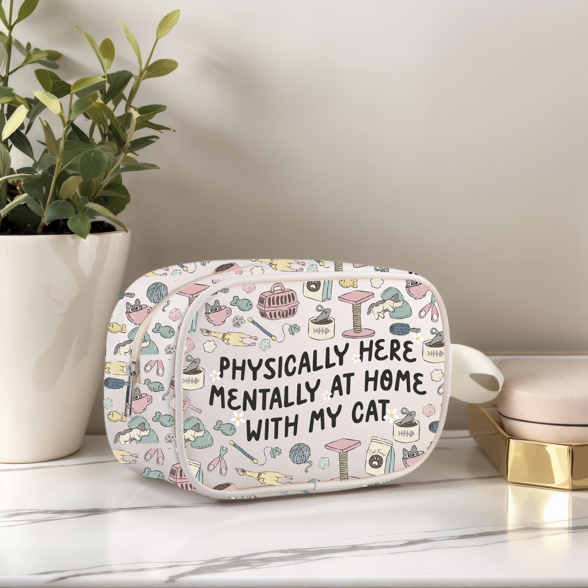 Funny Cat Lover Clear Makeup Bag Cat Mom Dad Present Emotional Support Cat Gift Pet Owner Gift (My Cat Cbag EU) - Image 4
