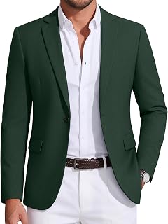 Mens Sport Coat Casual Blazer One Button Business Dress Jacket Suit