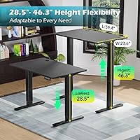 Vista 7 de PayLessHere Escritorio eléctrico de pie de 40 pulgadas con gran espacio y soporte para auriculares, escritorio de oficina con elevación eléctrica