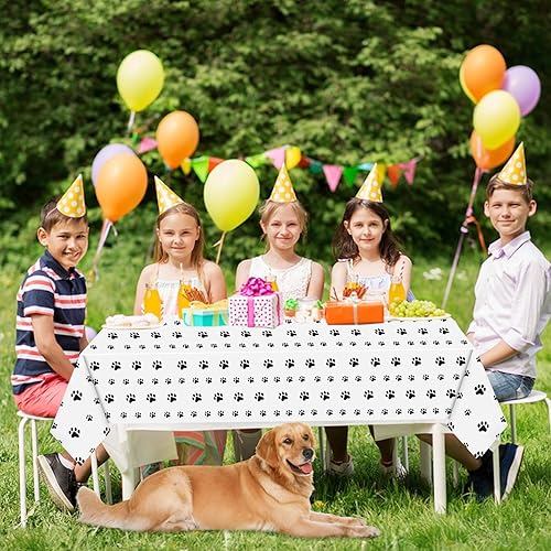 Miniatura 5 de ZAKVOOR Paquete de 4 manteles rectangulares de plástico con estampado de la Patrulla Canina de Cachorros, para suministros de fiesta temática de