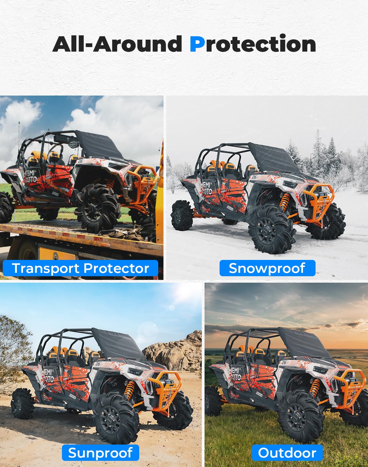 KEMIMOTO Windshield Cover for Ice and Snow Compatible with Polaris
