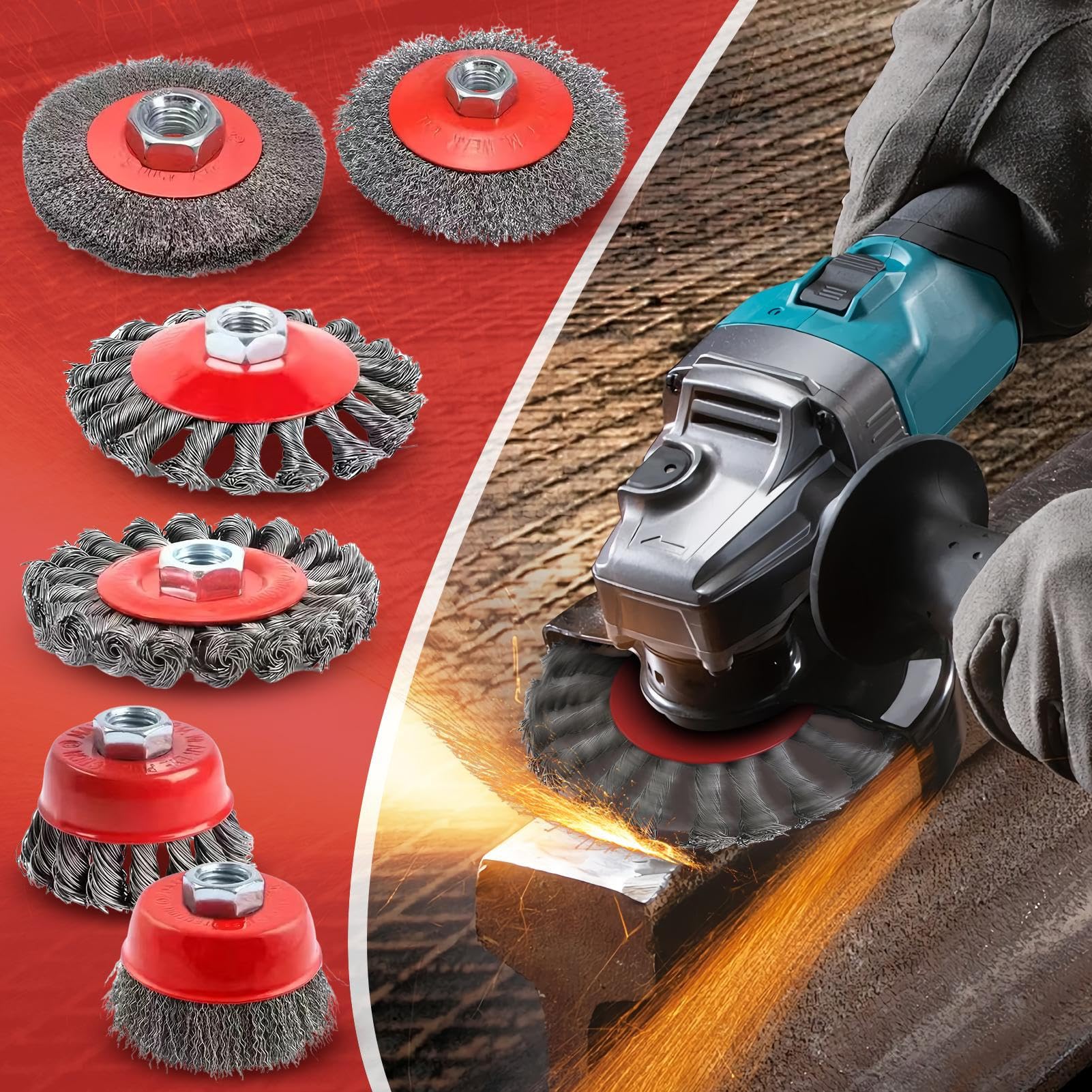 Brosse métallique pour meuleuse d'angle M14 - Embout d'ébavurage