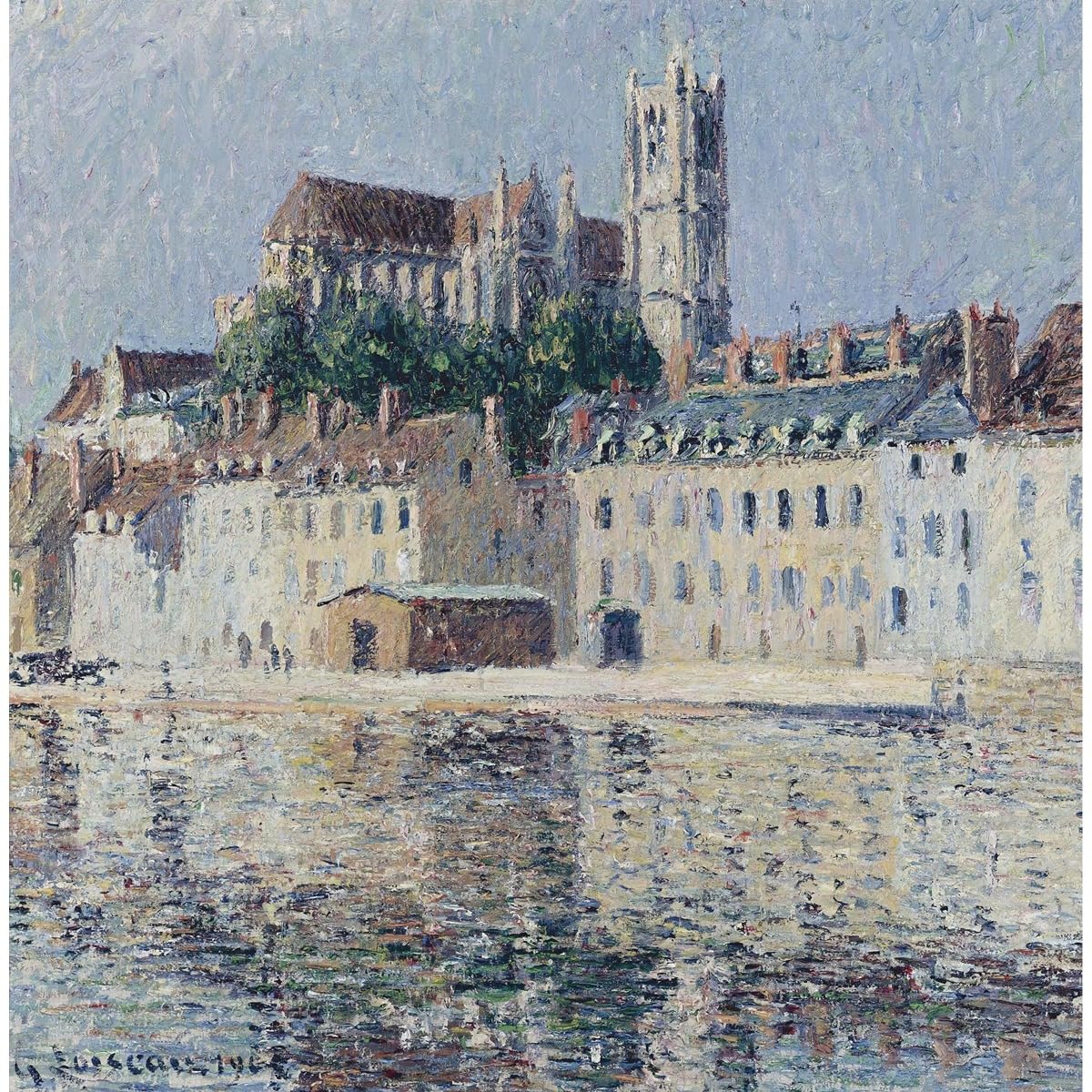Impression sur toile de la cathédrale d'Auxserre pour grand salon