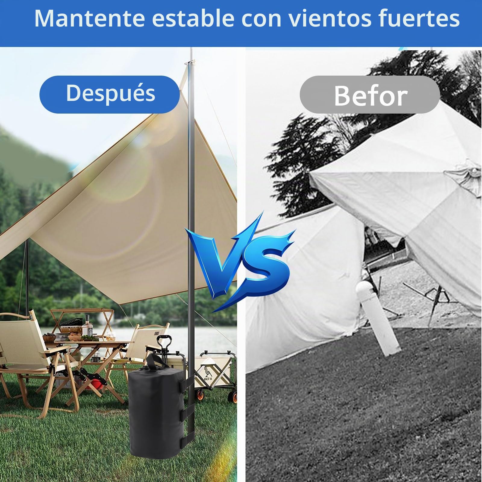 4 Piezas Pesas de Agua para Toldo, 10L Pesos para Carpas de PVC, Bolsa de Pesos de Agua para Dosel, Saco de Arena Carpa, Peso per Pergola para Tienda de Campaña Emergente Sombrillas de Patio (negro)