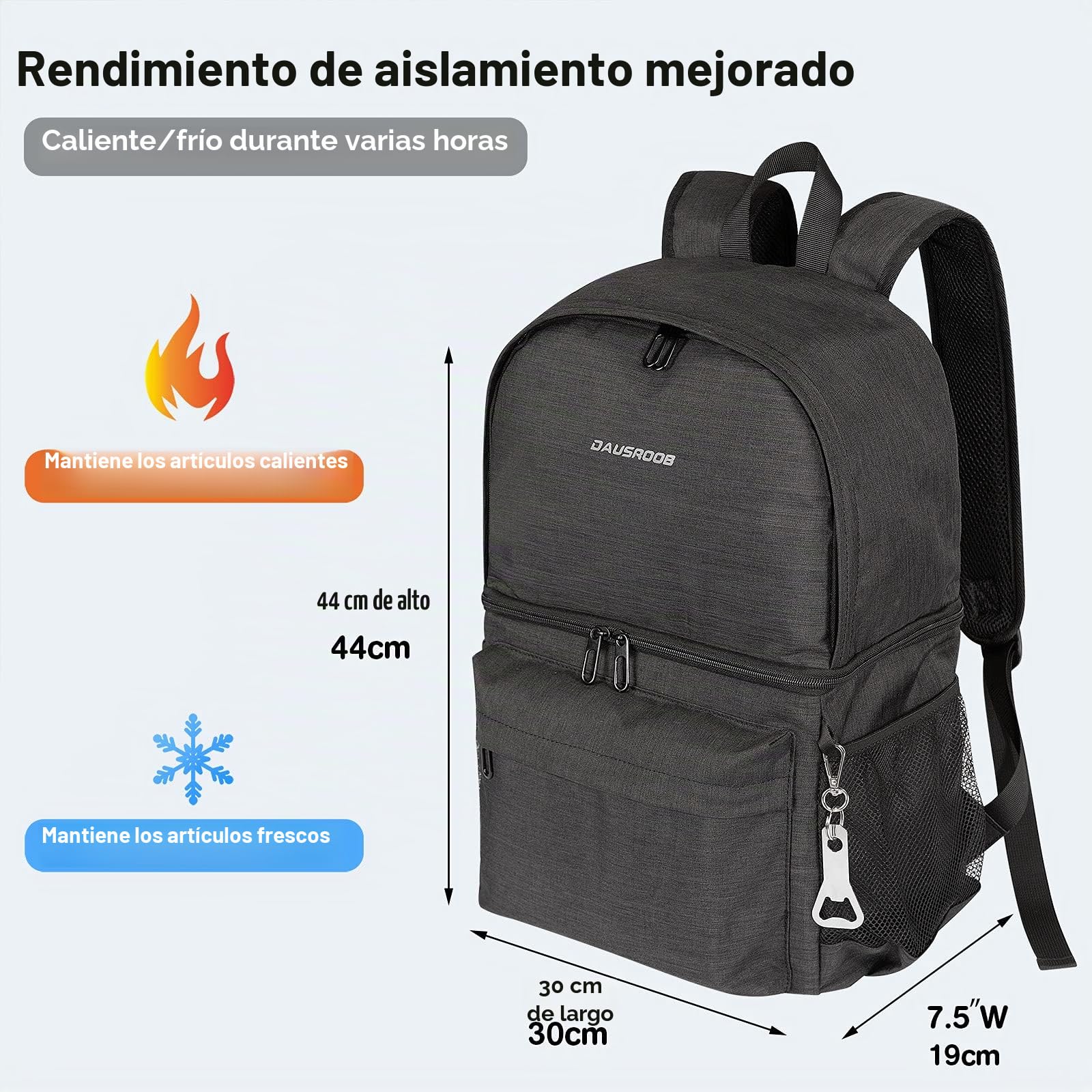 Mochila Nevera 2 en 1 con Aislamiento térmico, 25 litros, Bolsa de Almuerzo a Prueba de Fugas, picnics, excursiones en la Playa, Senderismo, Trabajo y Actividades al Aire Libre