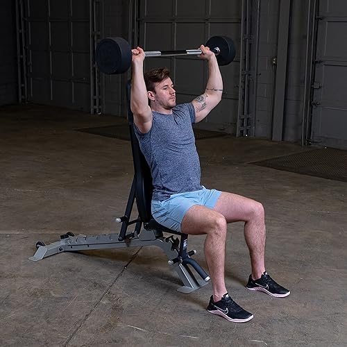 Miniatura 8 de Body-Solid Rubber Coated Fixed Weights Straight Barbells- Weighted Bar for Weightlifting Exercise, Bodybuilding, Strength Training, Squat Rack &