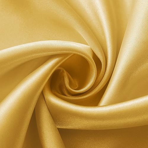 Miniatura 6 de Paquete de 12 caminos de mesa satinados de oro amarillo de 12 x 108 pulgadas, caminos de mesa lisos para banquetes de boda, fiesta de cumpleaños