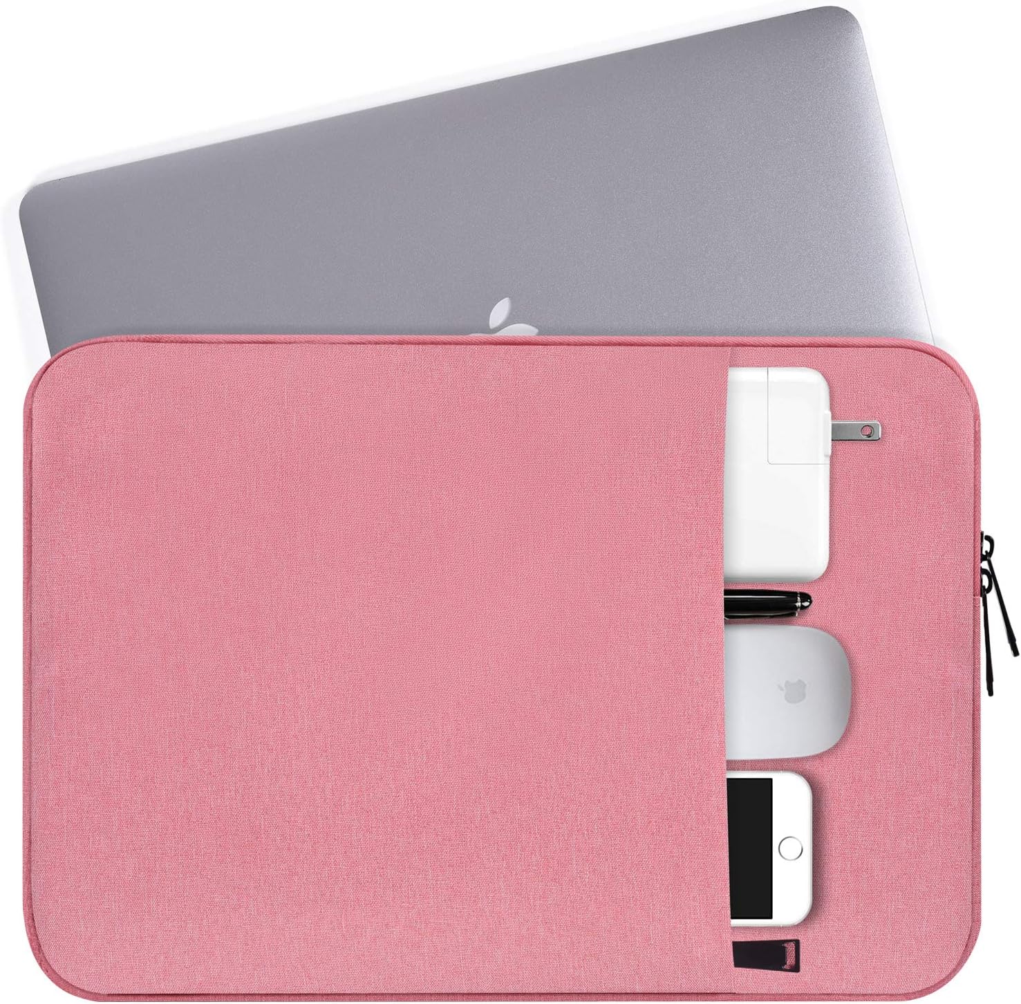 Laptop Case 14 inch, 14 inch Laptop Sleeve Shockproof Protective Notebook Cover Waterproof Carrying Computer Bag with Accessory Pocket for 14 Inch MacBook Air/Pro, HP, Dell, Lenovo, Acer, Asus, Pink