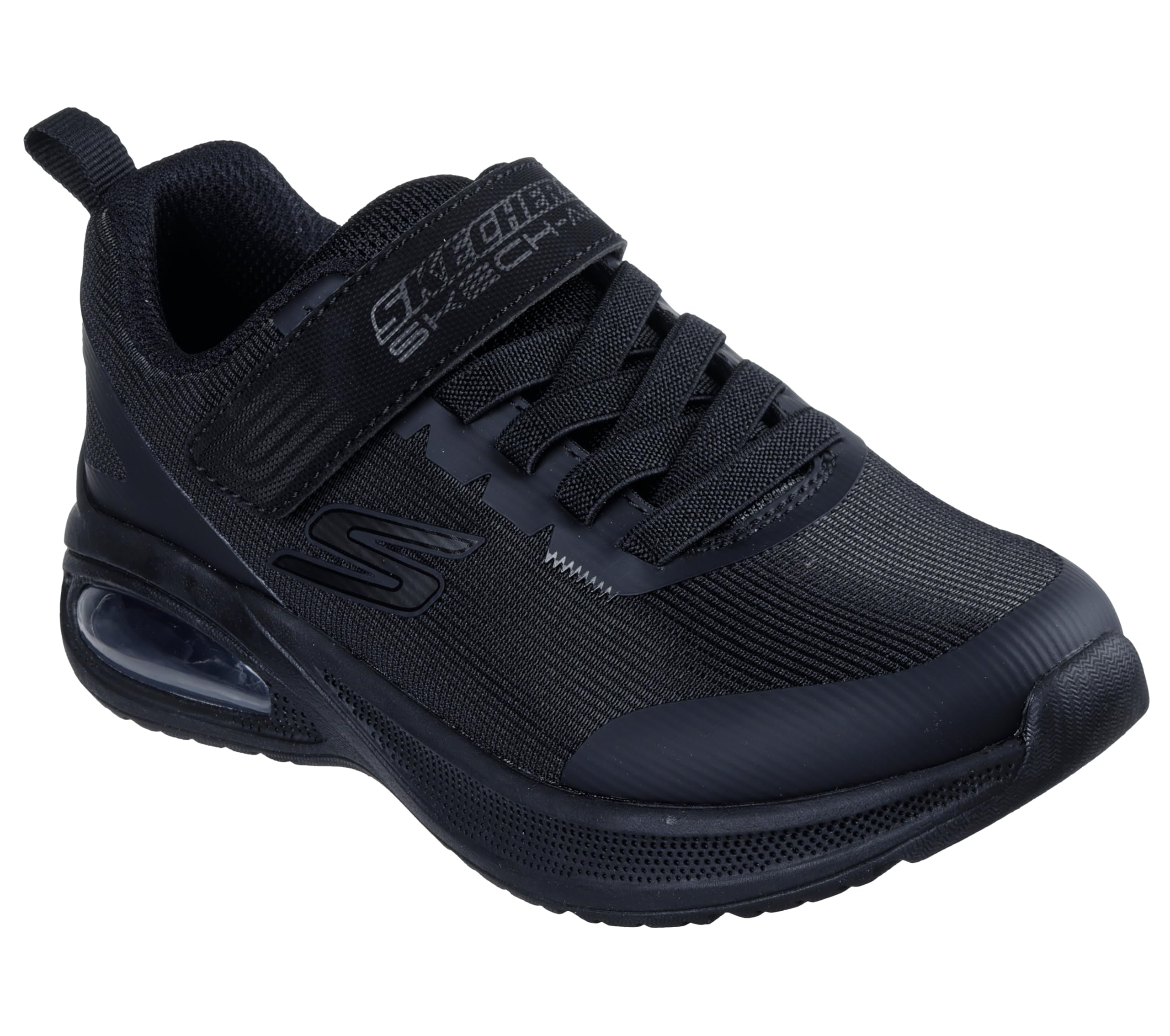 Skechers Boy's MICROSPEC MAX Advance Squad-Pacer Trainers, Black Textile/Synthetic/Black Trim, 9.5 UK Child
