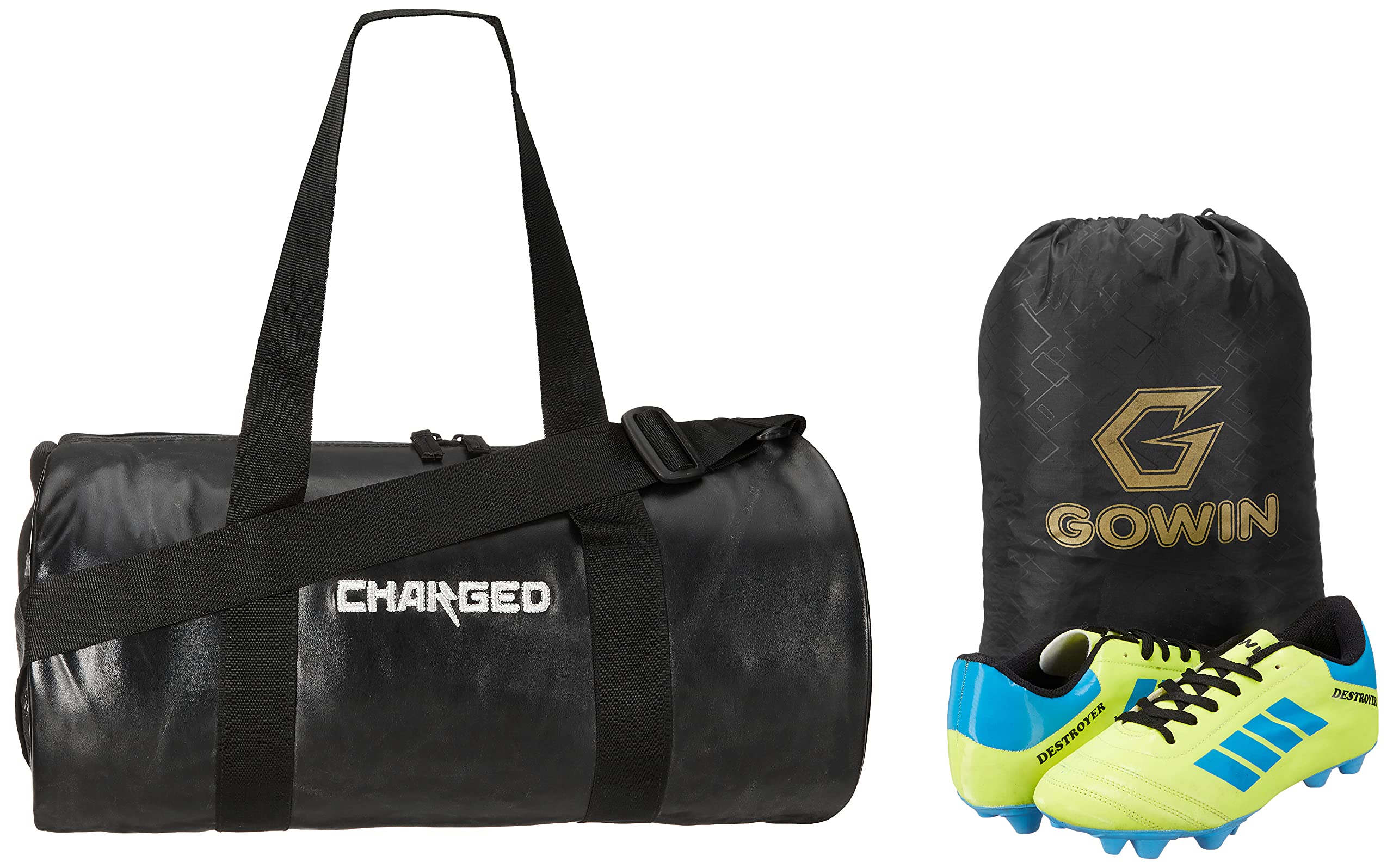 Sports Bag Adena Black With Gowin Football Shoe Destroyer Cyan Size-7-image-20