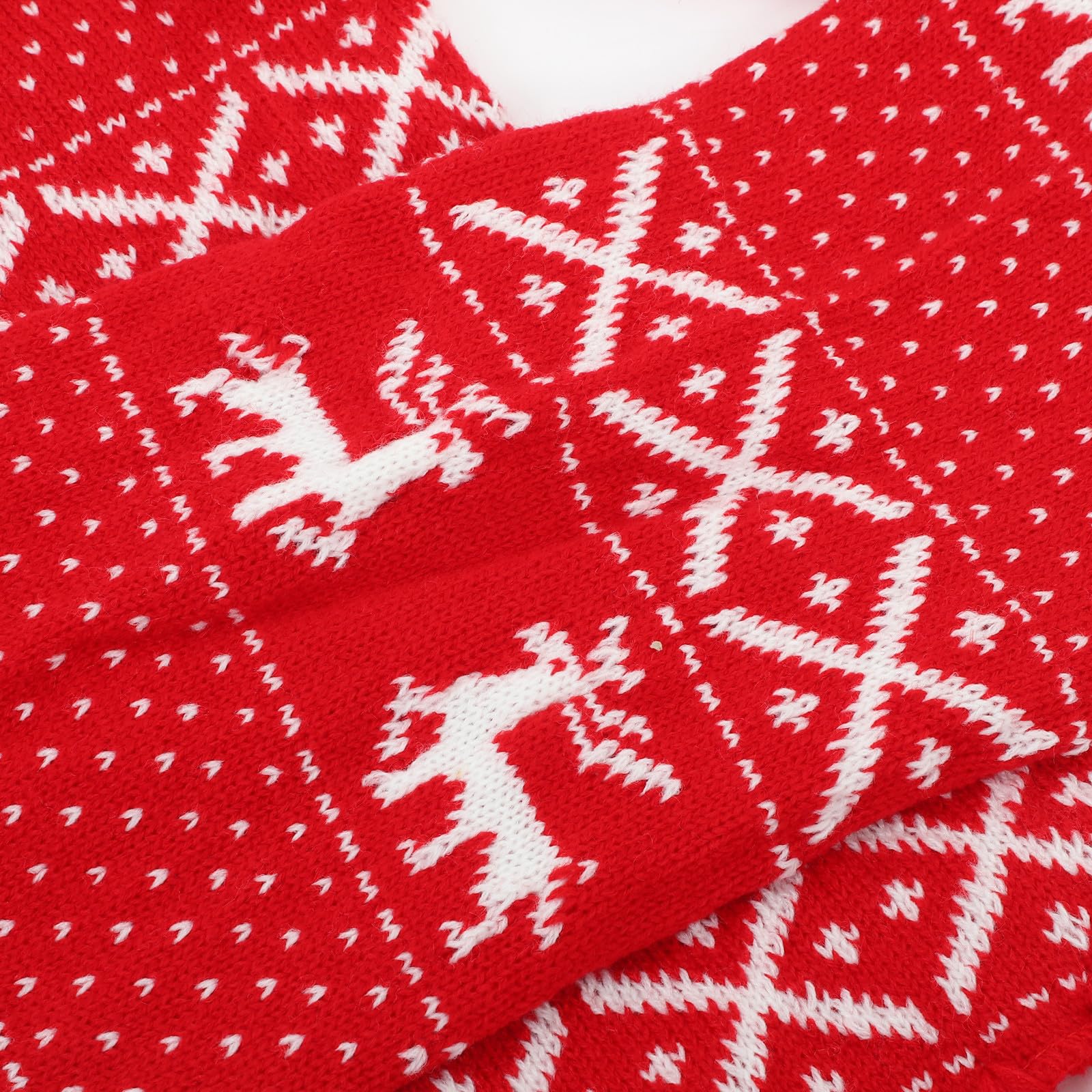 SHINEOFI Sciarpa Natalizia in Lana Rossa con Decorazioni a Fiocchi, Sciarpa Calda e Lavorata a Maglia per Inverno Freddo e Occasioni Formali, Elegante e Confortevole