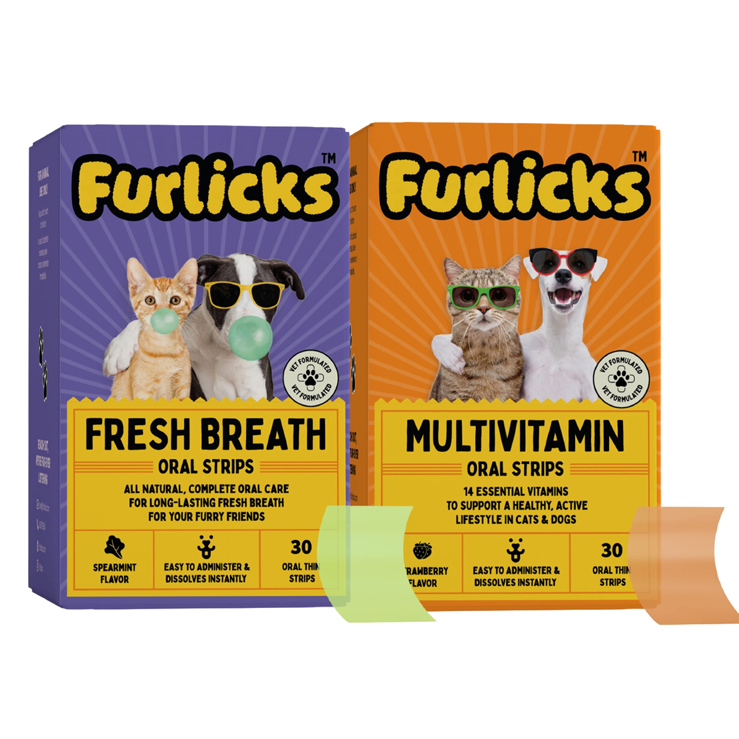 Furlicks Fresh Breath & Multivitamin Oral Strips Supplement for Dogs & Cats | Multi-Functional Combo | All-Natural Oral Care with Performance & Immunity (60 Oral Dissolving Strips) (B0C4PVTPQN) Amazon Price History, Amazon Price Tracker