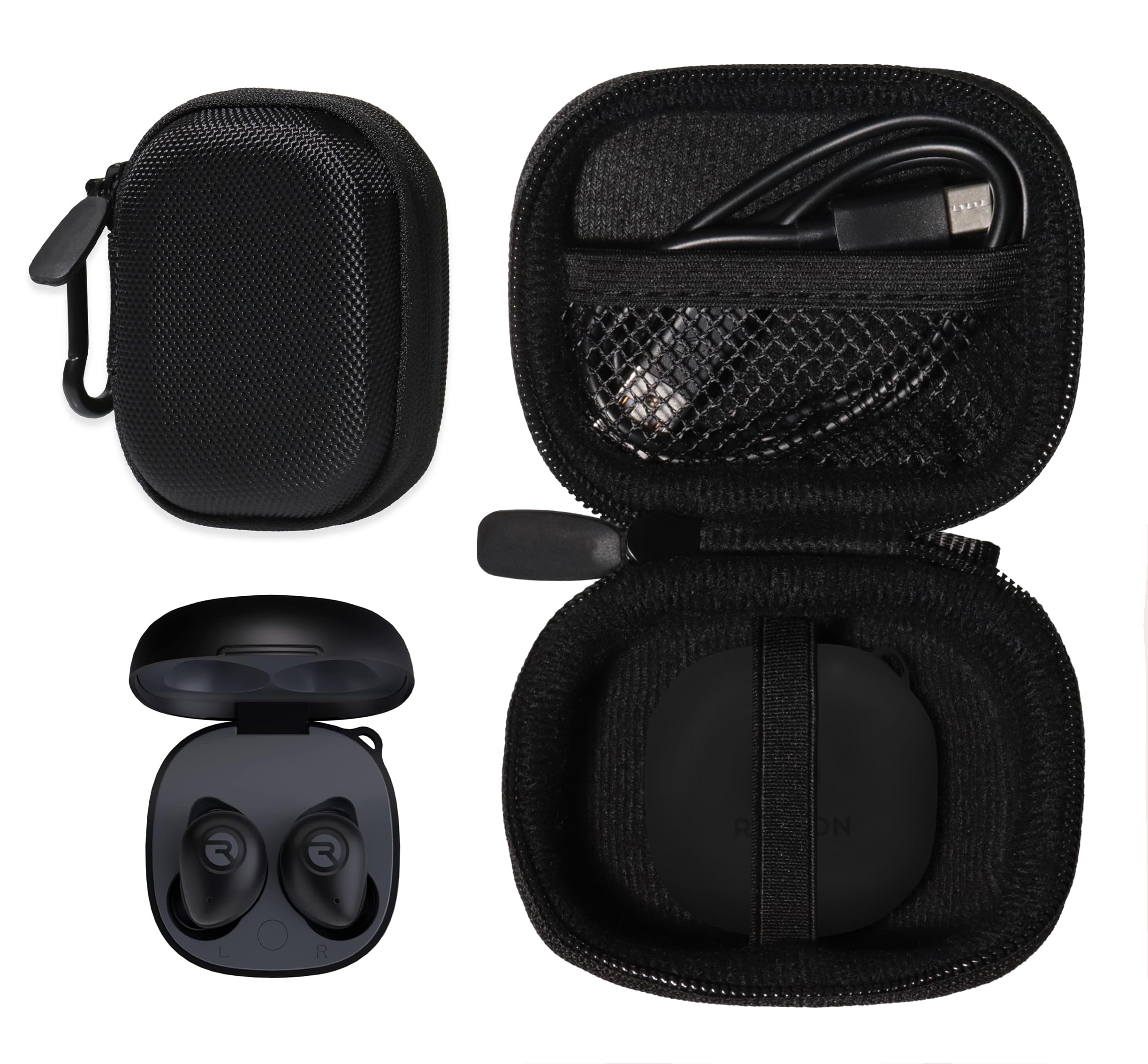 getgear Earbuds Case Compatible with Fitness Bluetooth True Wireless Earbuds (Black)