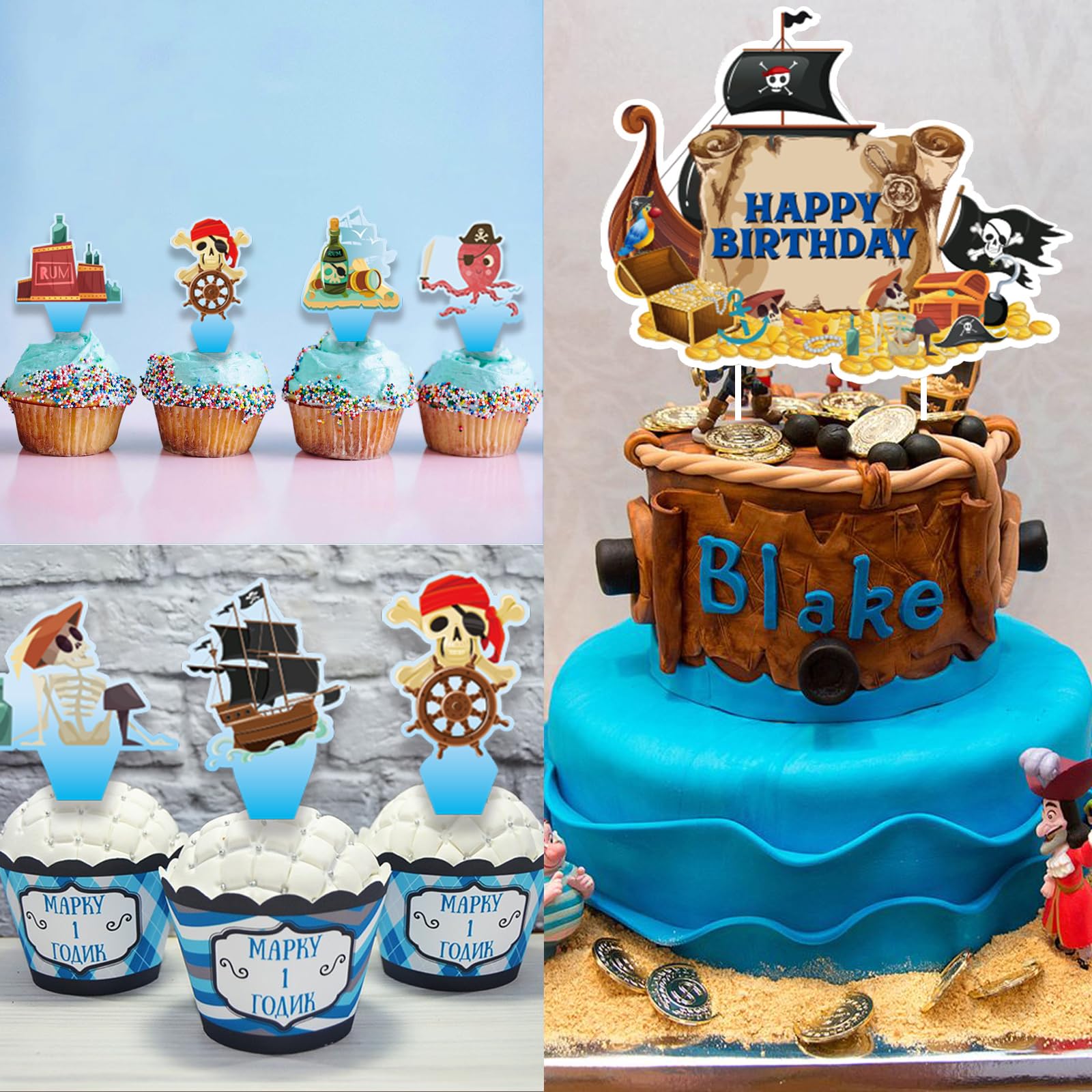 Décoration Anniversaire Pirate 6 Ans, Kit Ballon Pirate Fête 6