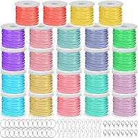 Vista 9 de Janinka Gimp - Juego de cordón de plástico con 24 rollos de cordón de pulsera Gimp, 24 piezas de cierre de langosta para joyería, 24 piezas, llavero