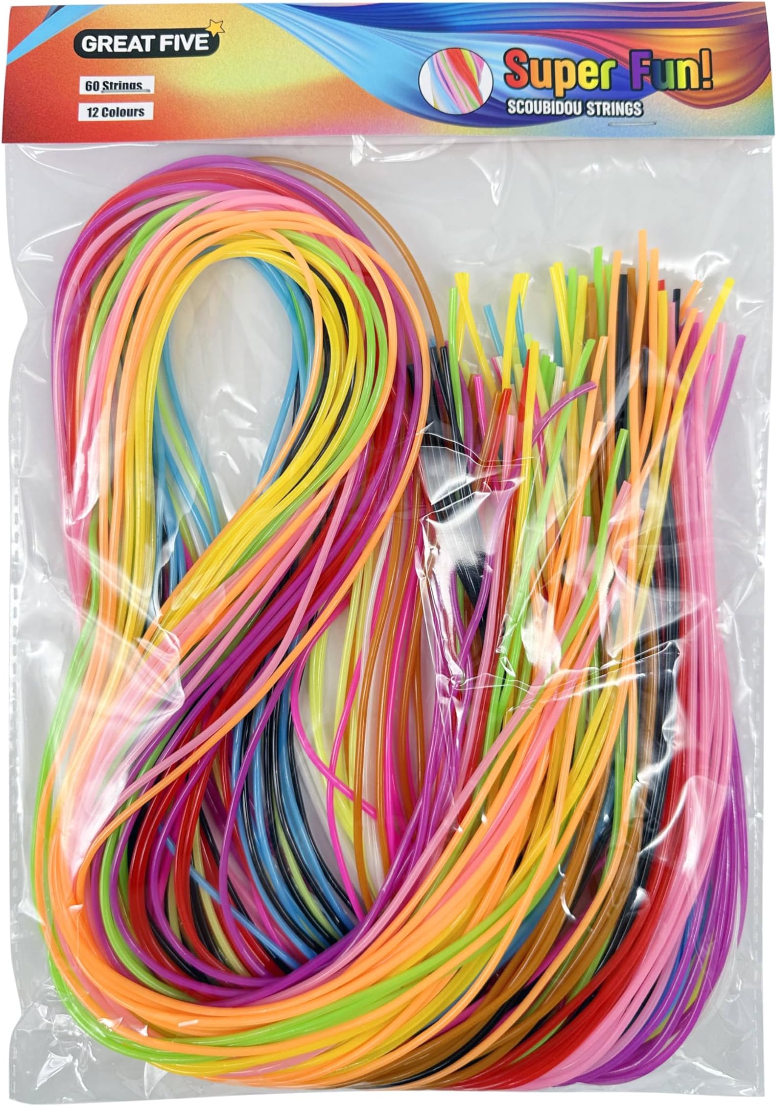 Great Five 60 Scoubidou Strings Plastic Lacing Strings Craft Gimp