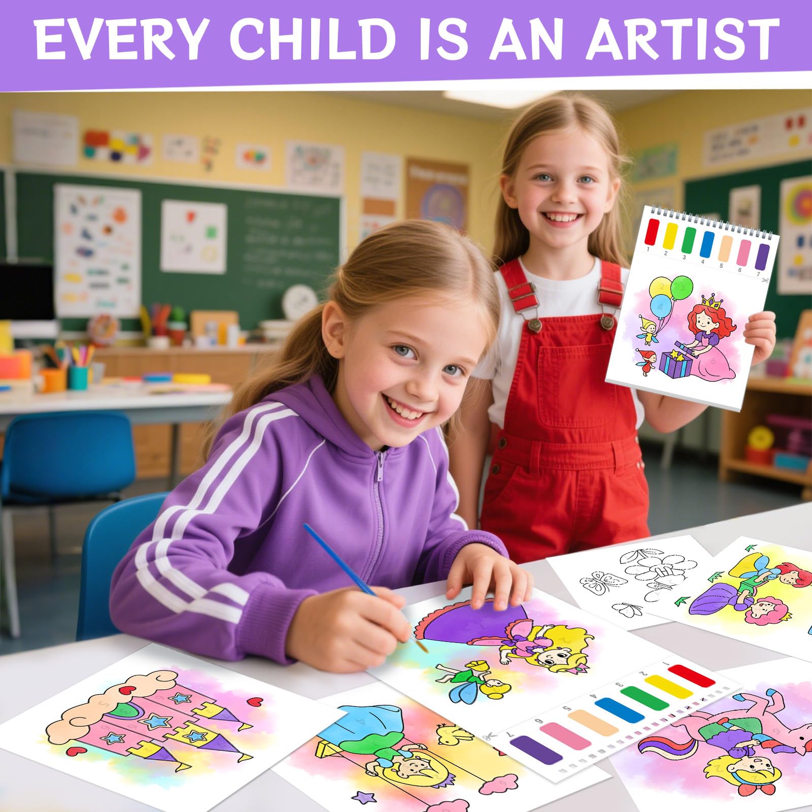Water Coloring Books for Kids - Princess & Party -4 Water Coloring Books for Kids - Princess & Party -4