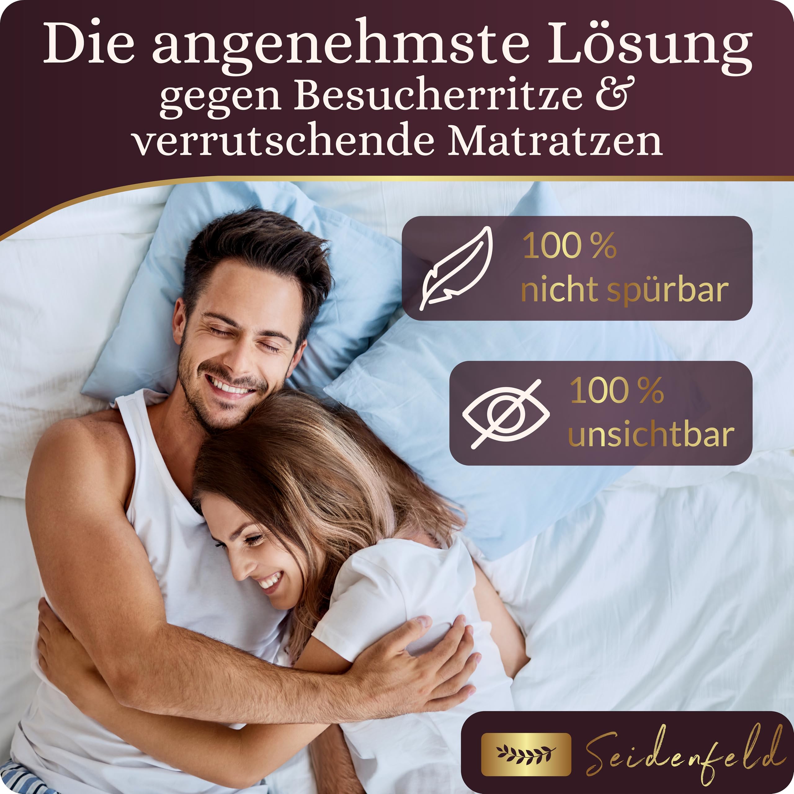 Liebesbrücke: Flexibler Bettrahmen für Matratzen [200cm x 140-200 cm] gegen Besucherritze und verrutschende Matratzen | Matratzenverbinder | Besucherritzenfüller | Matratzenhalter