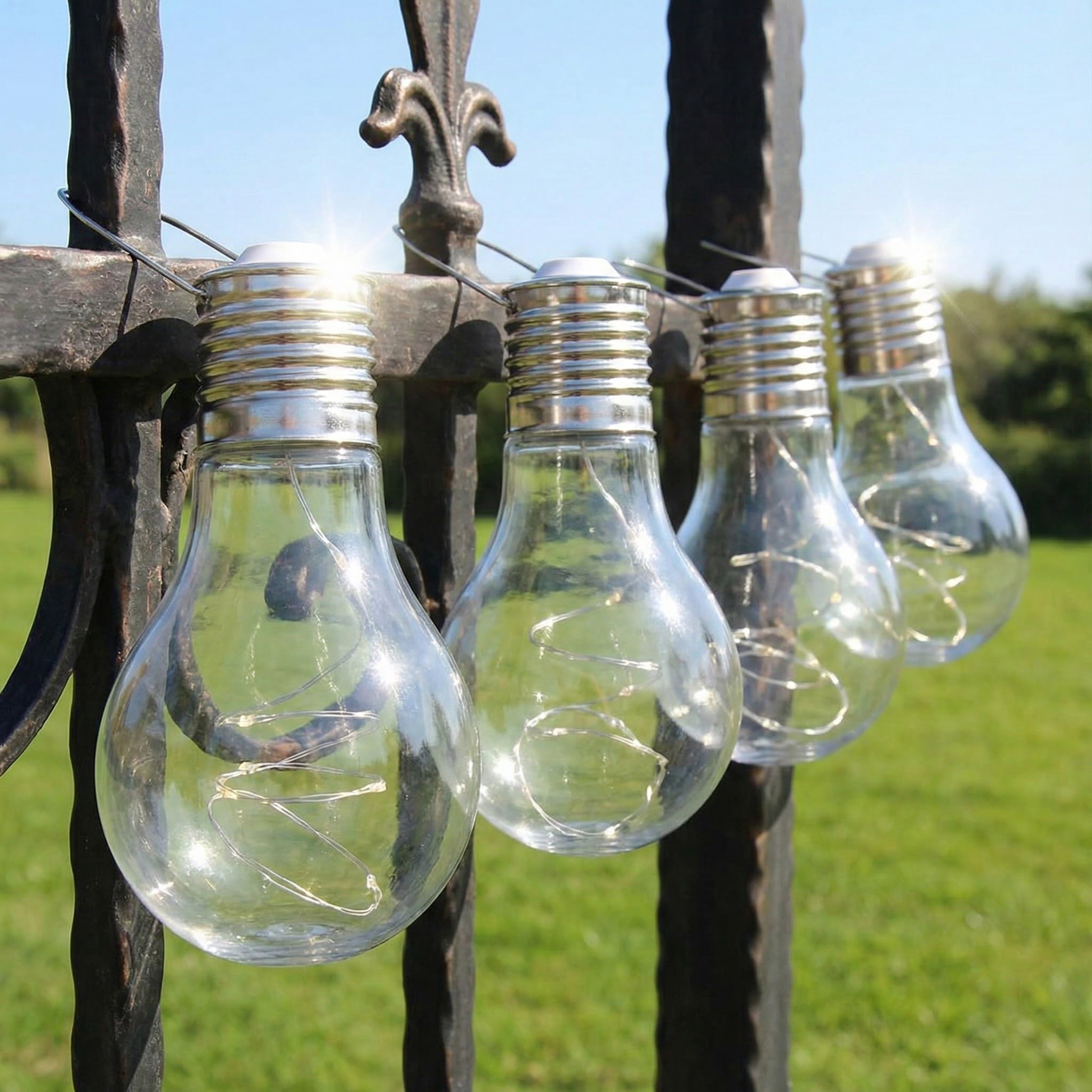 Ampoule Solaire Exterieur à Suspendre, 6 Pièces Ampoule Solaire exterieur suspendue lampes décoratives extérieures décorative pour Lanterne Suspendue Extérieur Décoration de Jardin
