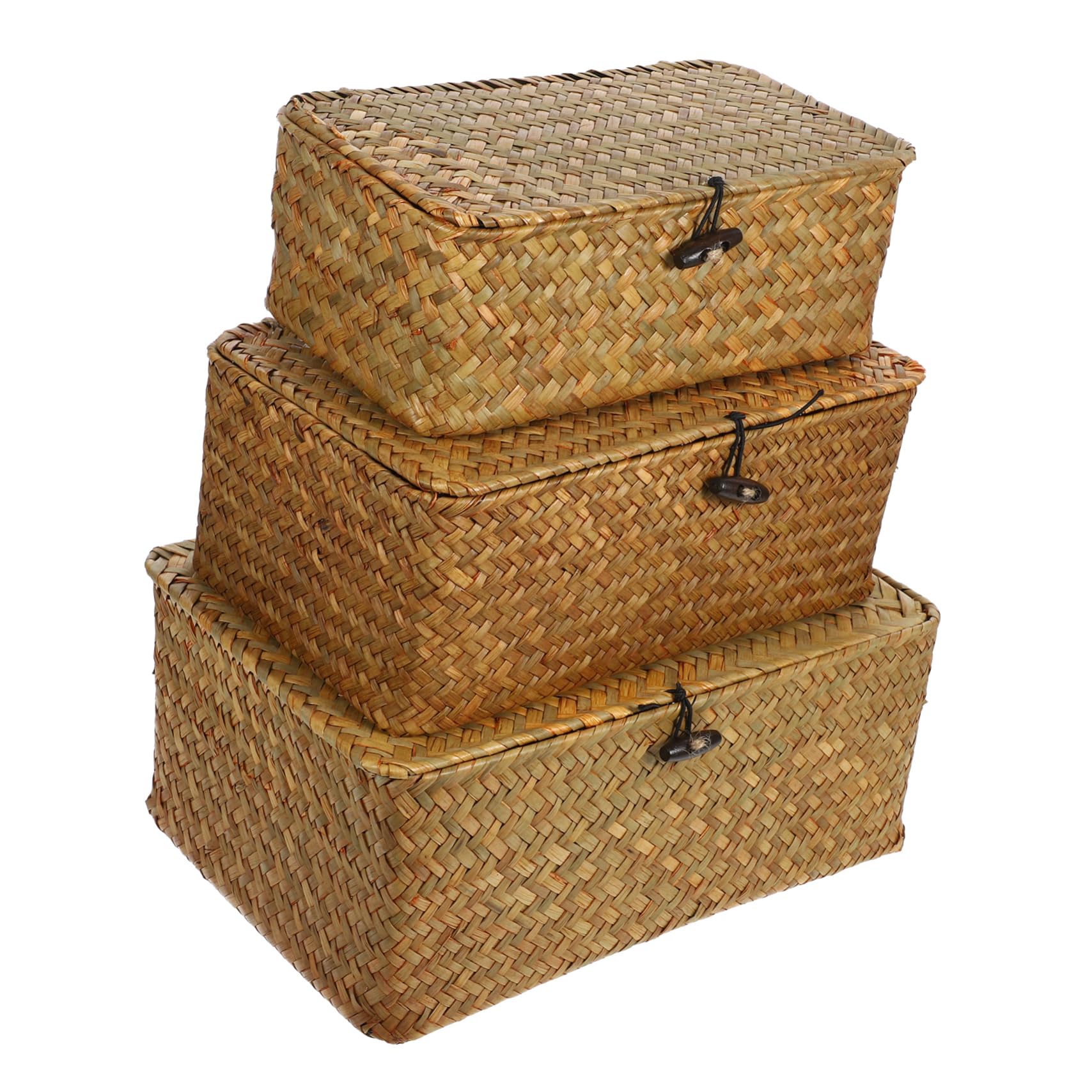 Panier à linge en osier et bac de rangement carré à couvercle motif étoile