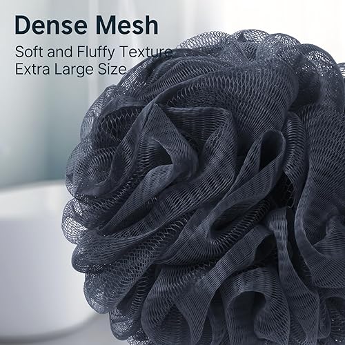 Miniatura 2 de AmazerBath Esponja de lufa de 2.12 ozpieza, esponja de ducha para hombres y mujeres, juego de 3 esponjas de baño, esponja de baño, gris, azul, rosa,