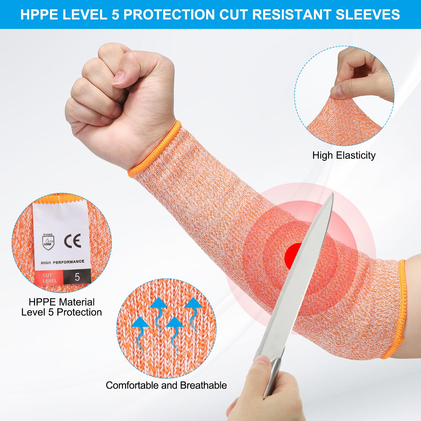 PATIKIL 12 Inch Cut Resistant Sleeve - Image 3