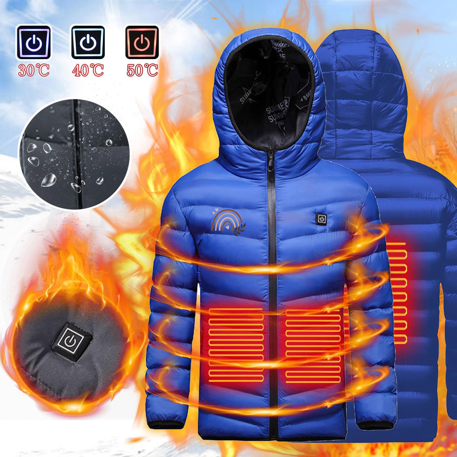 Manteau chauffante Pour Enfants Garçons Filles VêTements Chauffants Intelligents Veste Enfants USB Chauffant éLectrique Intelligent Manteau Vêtements Chauffants pour Enfants Ski en Plein Air