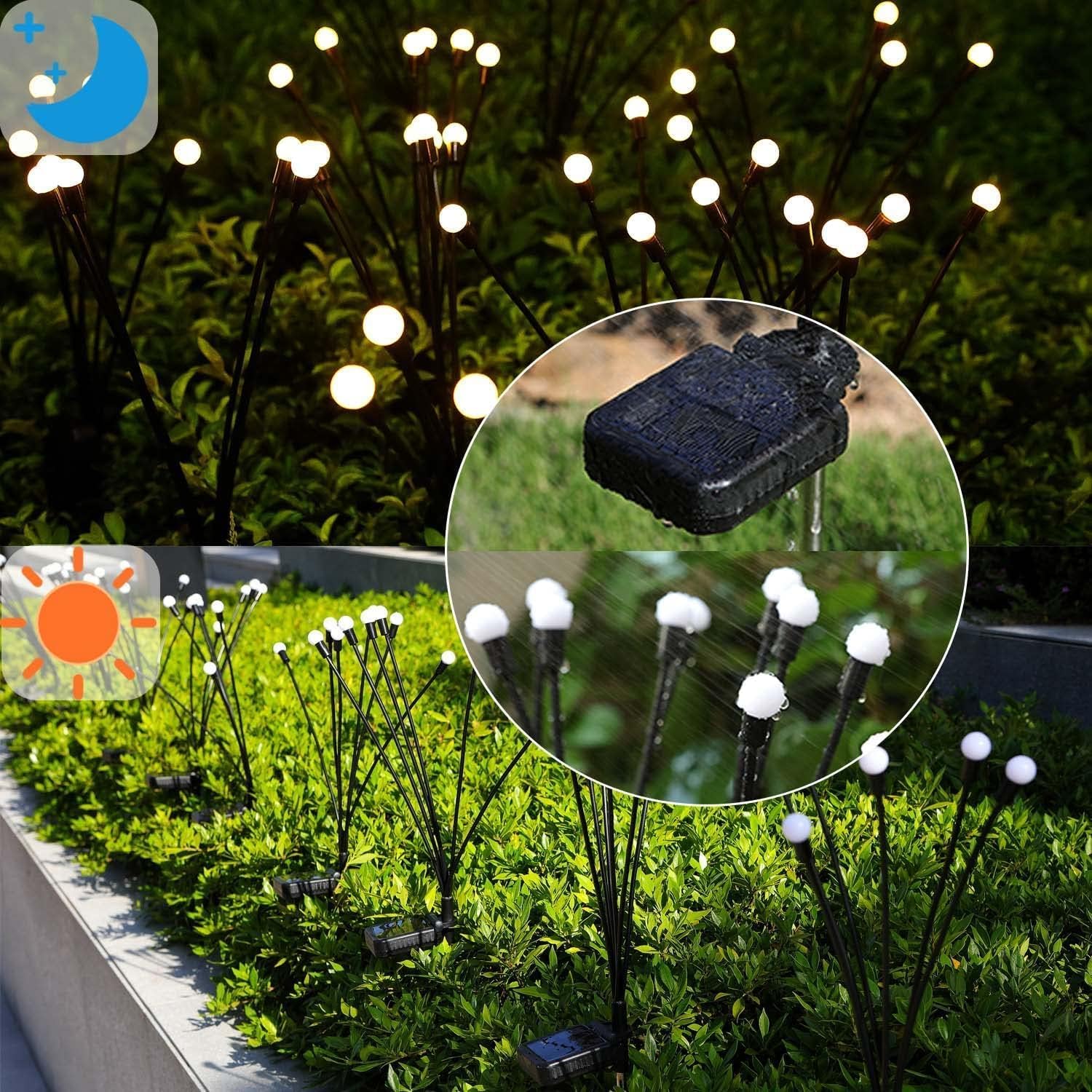 Luci solari da giardino per esterni, confezione da 10 60 luci a LED a energia solare, luci oscillanti, impermeabili, decorazione da giardino per cortile, patio, sentiero, prato, giardinaggio, regali