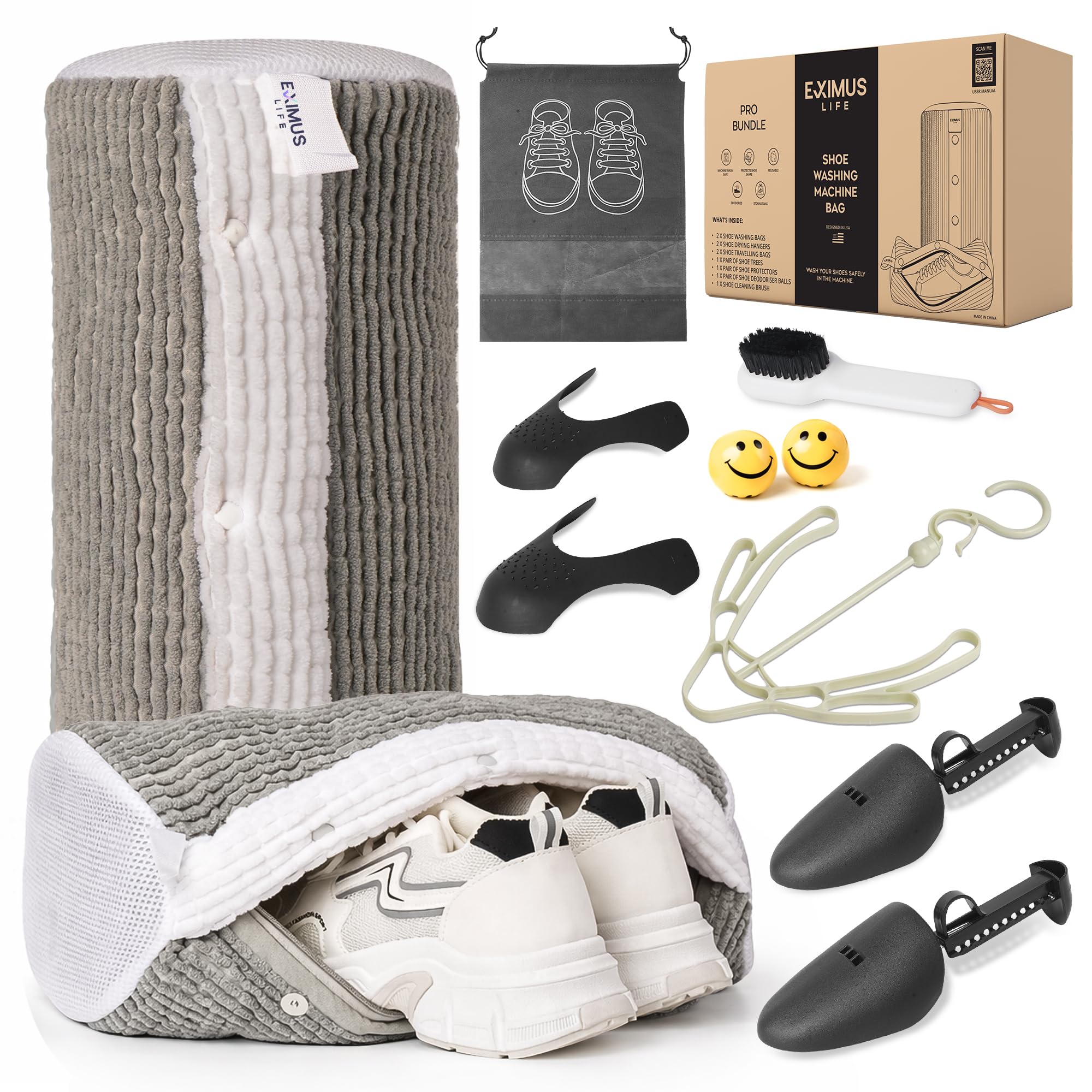 EXIMUS LIFE XL Shoe Washing Machine Bag⏐1100GSM Microfiber Sneaker Laundry Bag with Magnetic Zipper Protection⏐USA Designed