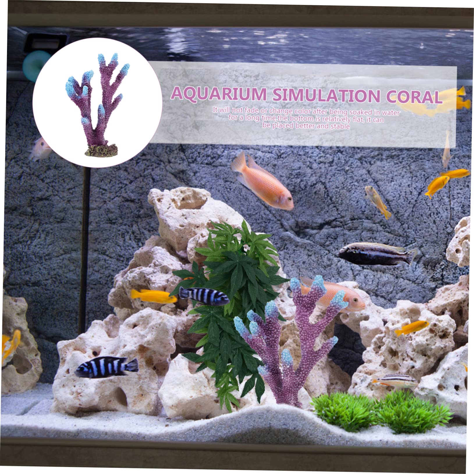 COLLBATH Adornos Falsos De Coral Decoración De Roca Plantas Artificiales Acuario