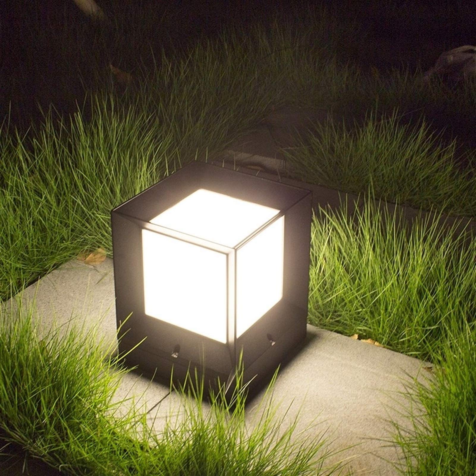 Lampada da cortile a LED per palo, semplicità Lampada da esterno IP65 Lampada a colonna impermeabile Lampada a colonna quadrata per terrazza Cortile Giardino Pali in legno Prato Patio Percorso Lampada