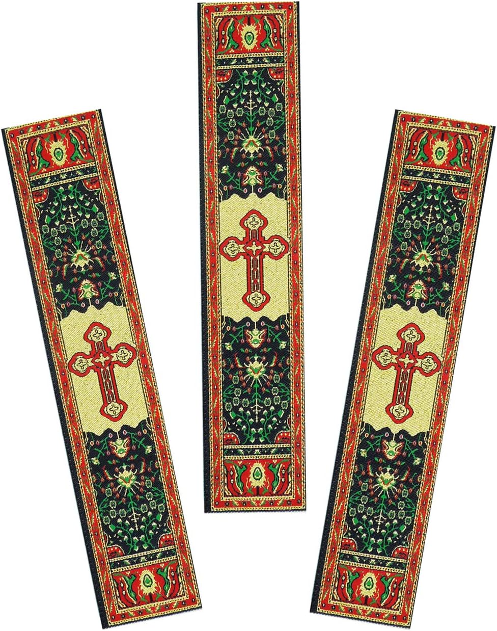 Byzantine Cross Tapestry Bookmarks Religious Book Marker Gifts for Kids Adults 9 1/4 Inch, Set of 3