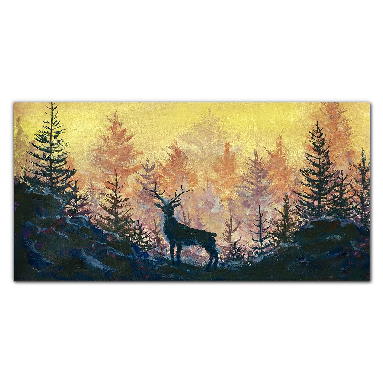 Dosseret en verre trempé cuisine 140x70cm protection murale anti-projections cerf