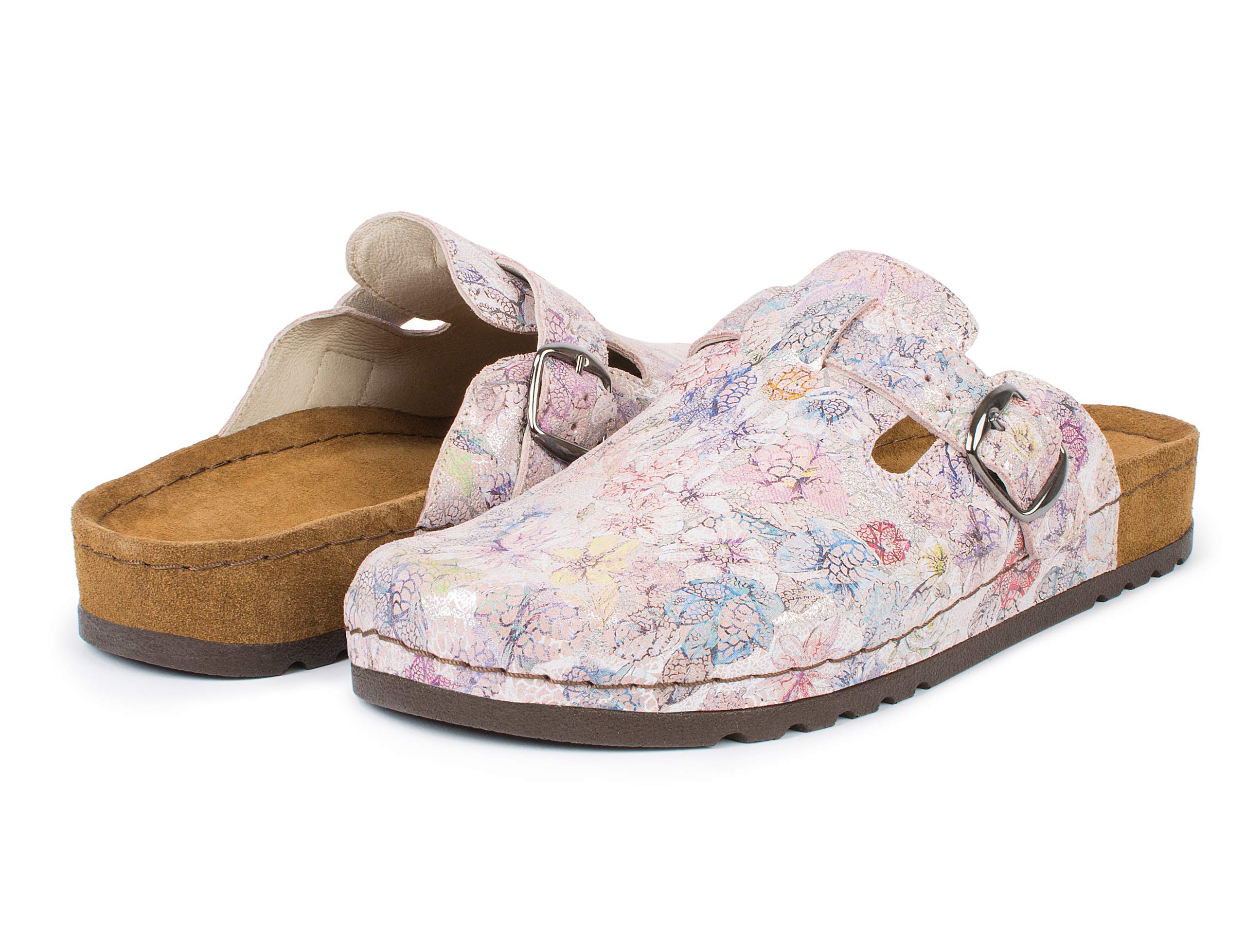 Jürgen Hirsch Sabots pour femme Ergo 05 en cuir avec semelle intérieure profonde et talonnette anti-chocs