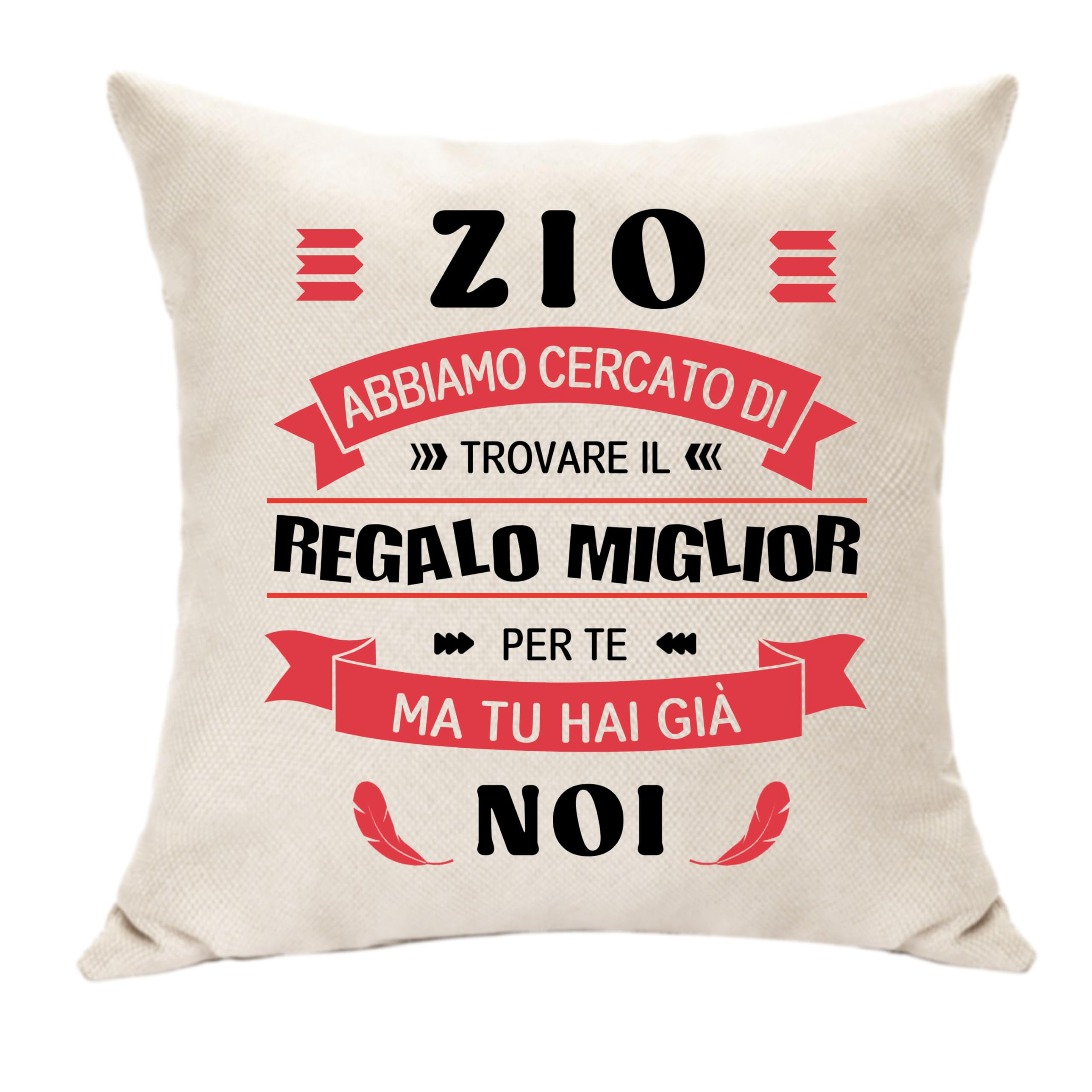 Hasodeo Zio Regali da Nipoti Zio Cuscino Copertura Decorazione Souvenir Regali per Zio Originale Idee Zio Compleanno Festa del Papà Matrimonio Regali Zio Natale (Zio-Noi)
