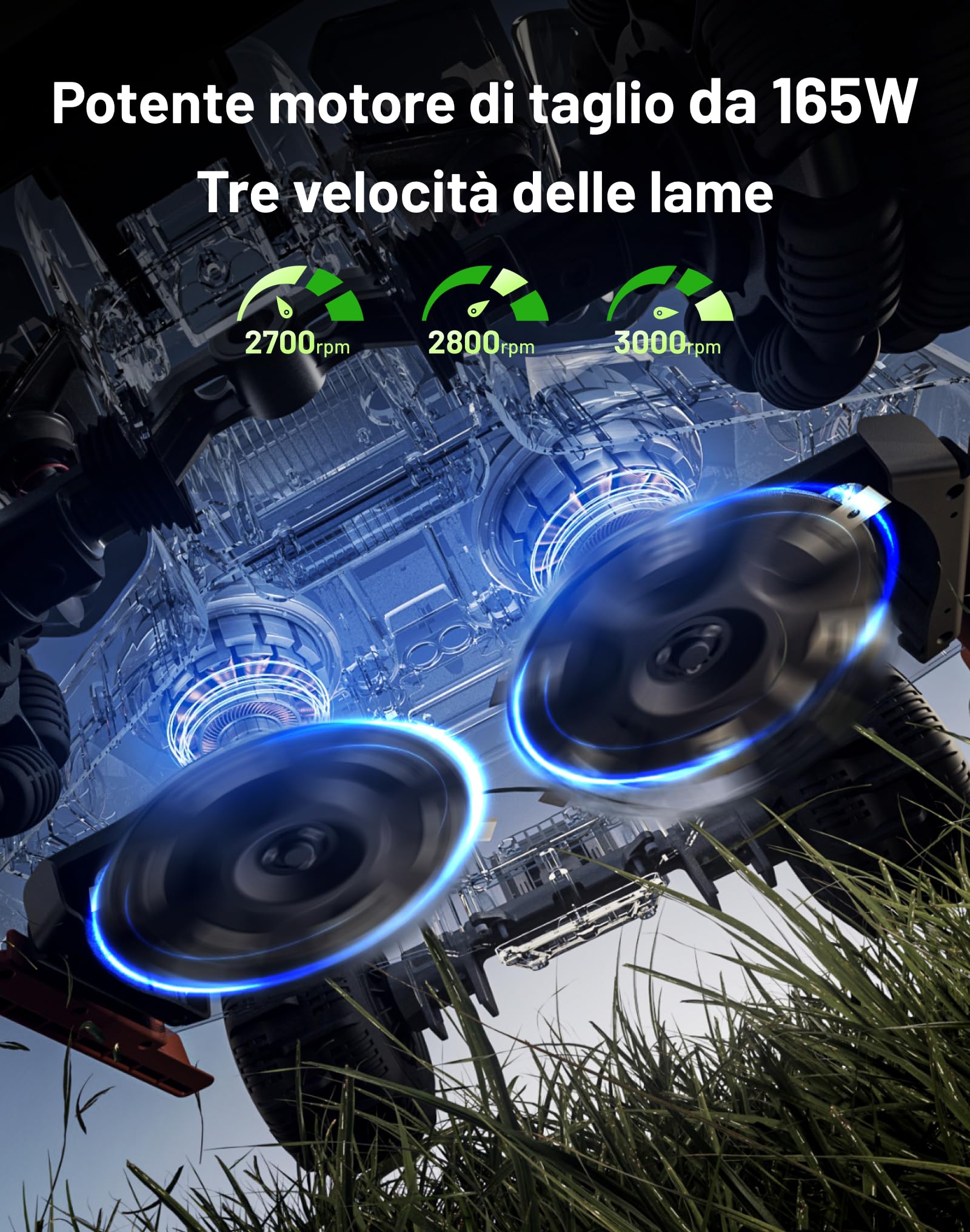 MAMMOTION LUBA 3 AWD 3000 Robot Tagliaerba Senza Filo Perimetrale, Posizionamento LiDAR+NetRTK+AI Vision Tri-Fusion 360°, Trazione Integrale Pendenze all'80%, fino a 30 Zone, Altezza di Taglio 25-70mm