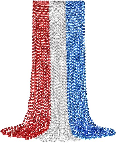 YAXINRUI 15 collares patrióticos del 4 de julio, accesorios del 4 de julio, collares del día de la independencia de 33 pulgadas, cuentas del 4 de