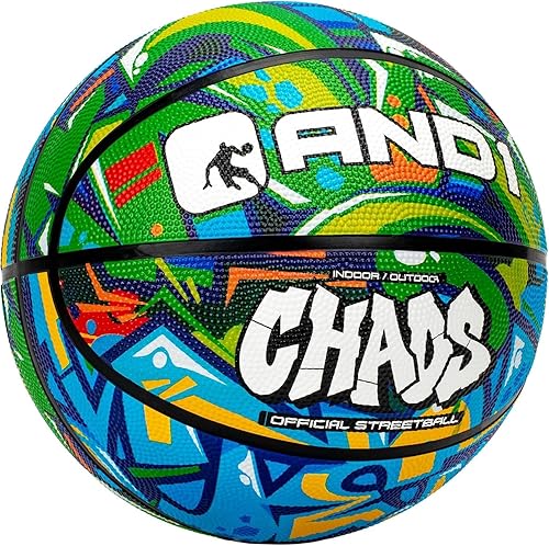 Miniatura 7 de AND1 Chaos Rubber Basketball Official Regulation Size 7 (29.5 inches) Rubber Basketball - Deep Channel Construction Streetball, Made for Indoor