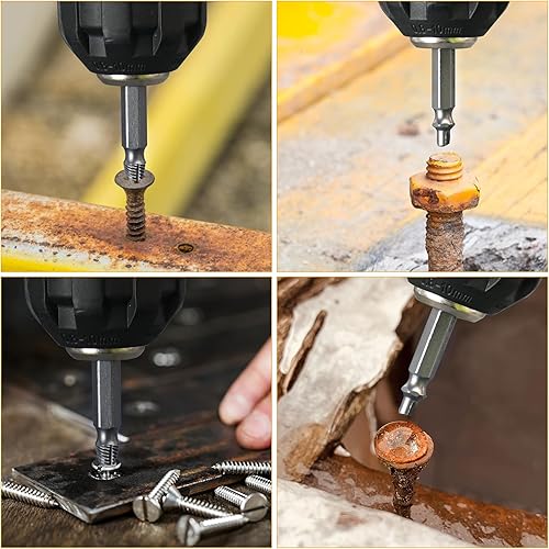 Miniatura 7 de Regalos para hombres, juego de extractor de tornillos dañados, herramienta de extracción de tornillos pelados de alta velocidad para tuercas y