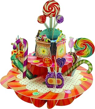 حلويات Santoro Pirouettes وبطاقة Candy 3D Pop Up