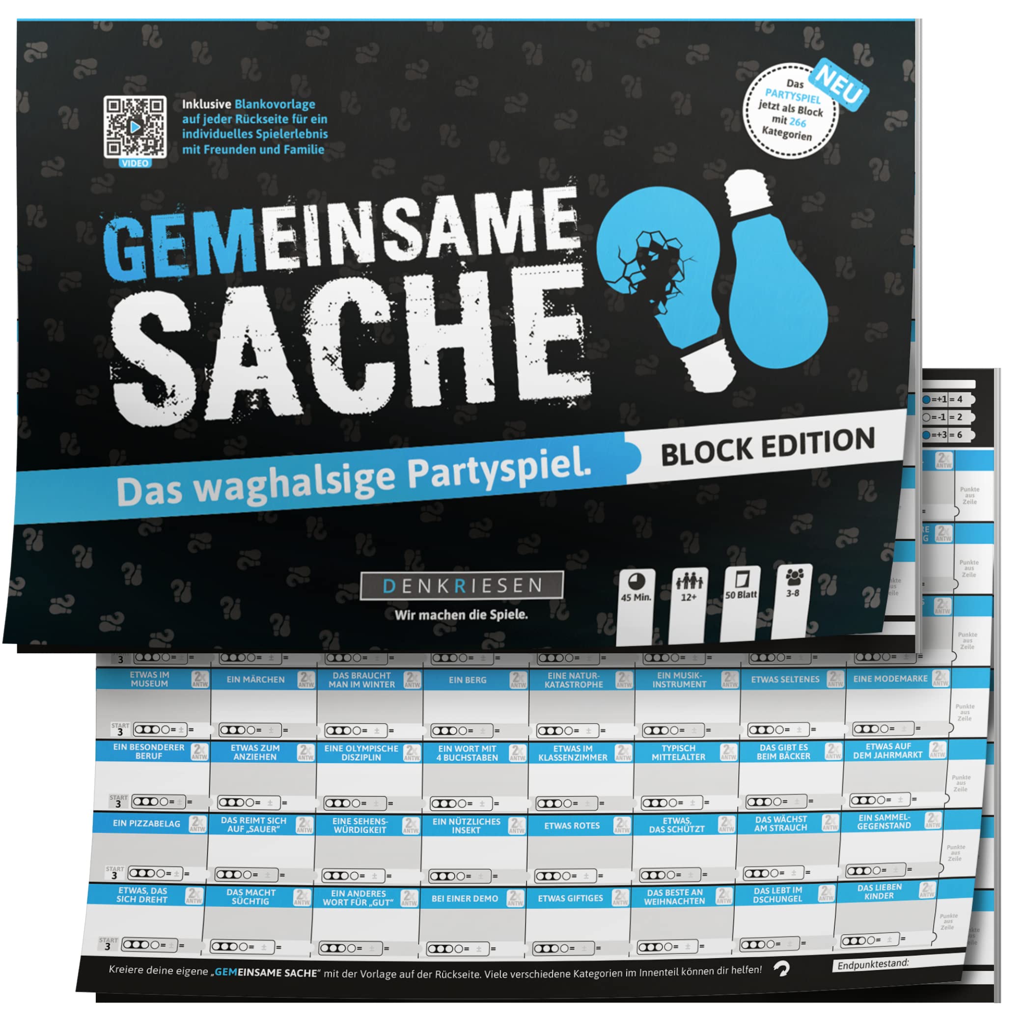 DENKRIESEN PARTYFIEBER GEMEINSAME Sache | Block Edition ab 10 Jahren | Kreative Challenges sorgen für jede Menge Spaß bei Feiern, Spieleabenden und gemeinsamen Runden.