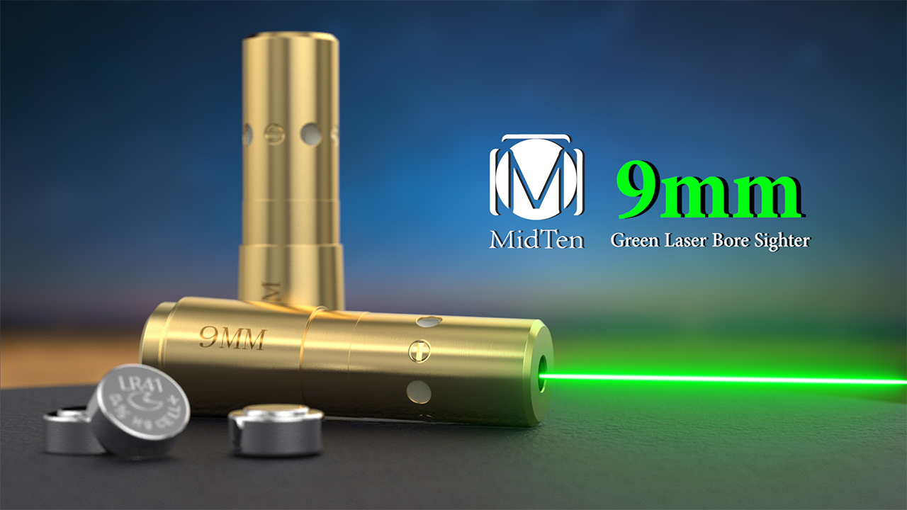 Watch MidTen 9mm Green Laser bore Sight with 12 Batteries on Amazon Live