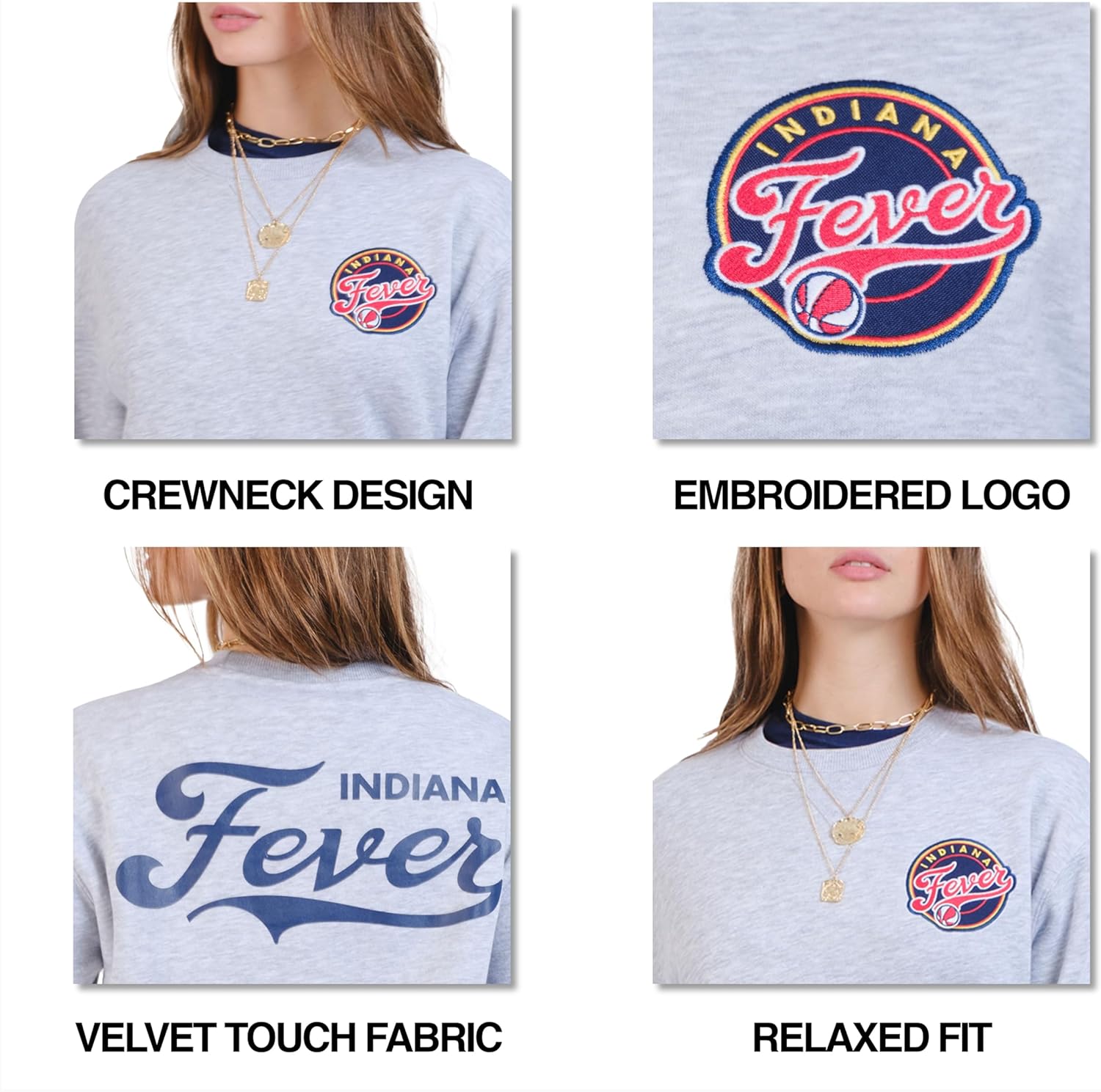 Ultra Game Women's WNBA Official Velvet Plush Crew Sweatshirt - Image 5