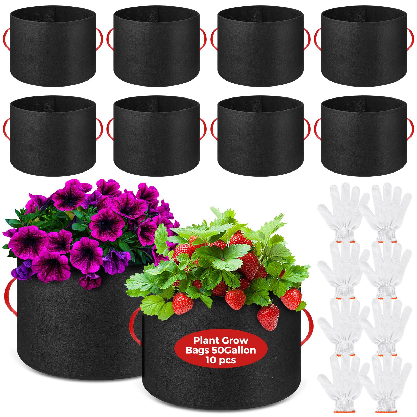 Nuenen 10-Pack 50 Gallon Plant Grow Bags