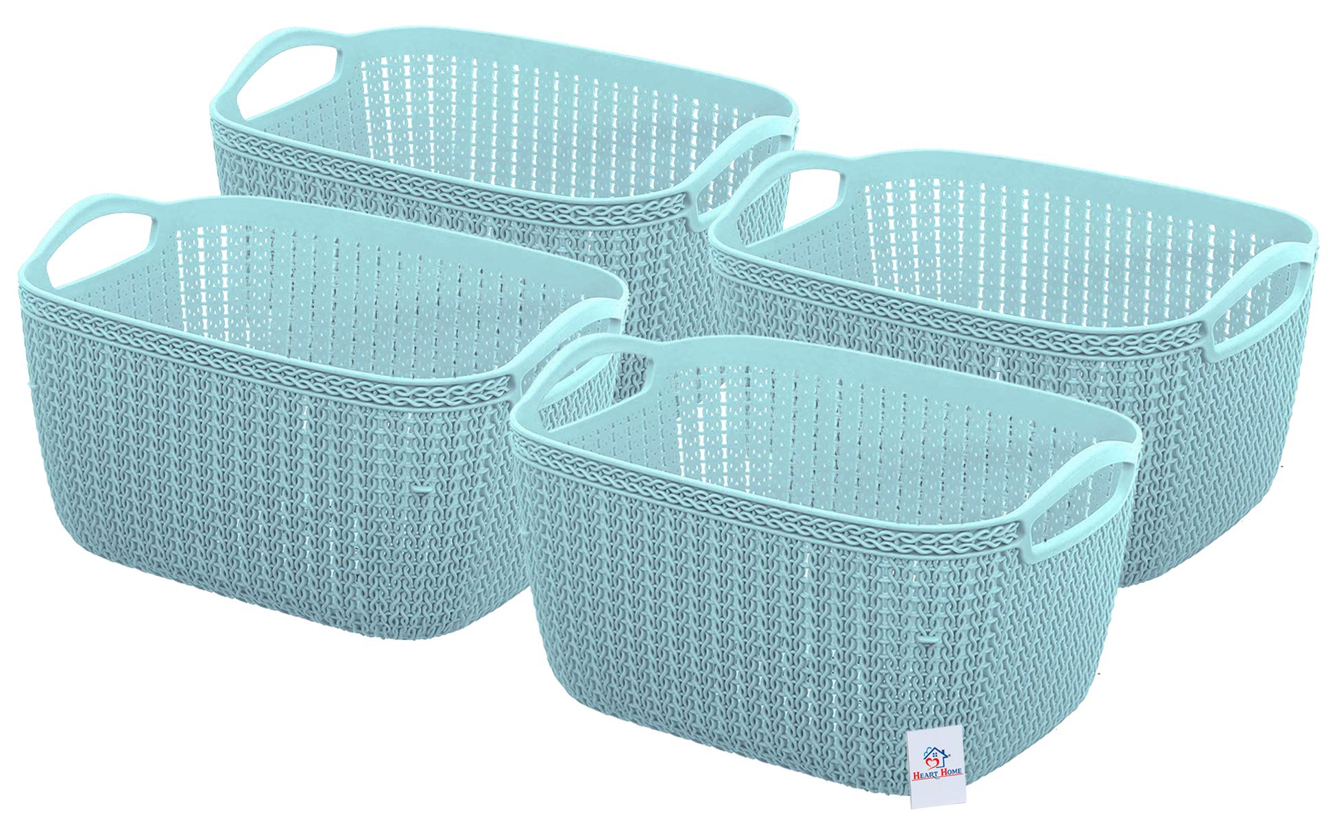 Heart Home Q-5 Unbreakable Plastic Medium Size Flexible Storage Baskets|Fruit Vegetable Bathroom Stationary Home Basket with Handles (Light Blue) (B08KPXBQDR) Amazon Price History, Amazon Price Tracker